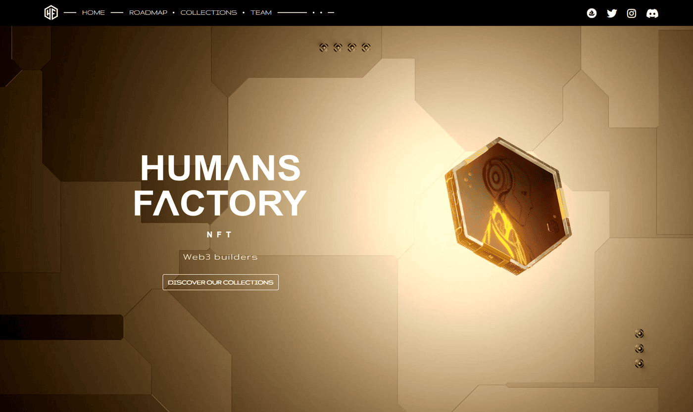 Capture du site vitrine Human Factory — direction visuelle de la version 2